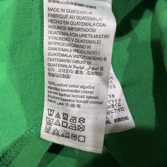 Calvin Klein Tee Shirt Men 2XL Green Logo Graphic Tee T-Shirt Cotton Casual - Picture 7 of 8